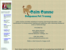 Tablet Screenshot of calmcanine.com